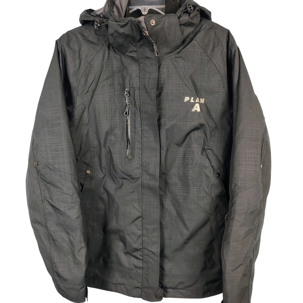 North End Womens L Warm Logik 3-in-1 System Jacket Black Textured EZEM system